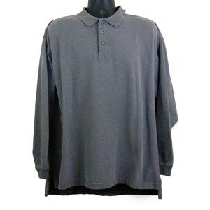 Shirt Supply Mens Gray Long Sleeve Polo Size XL